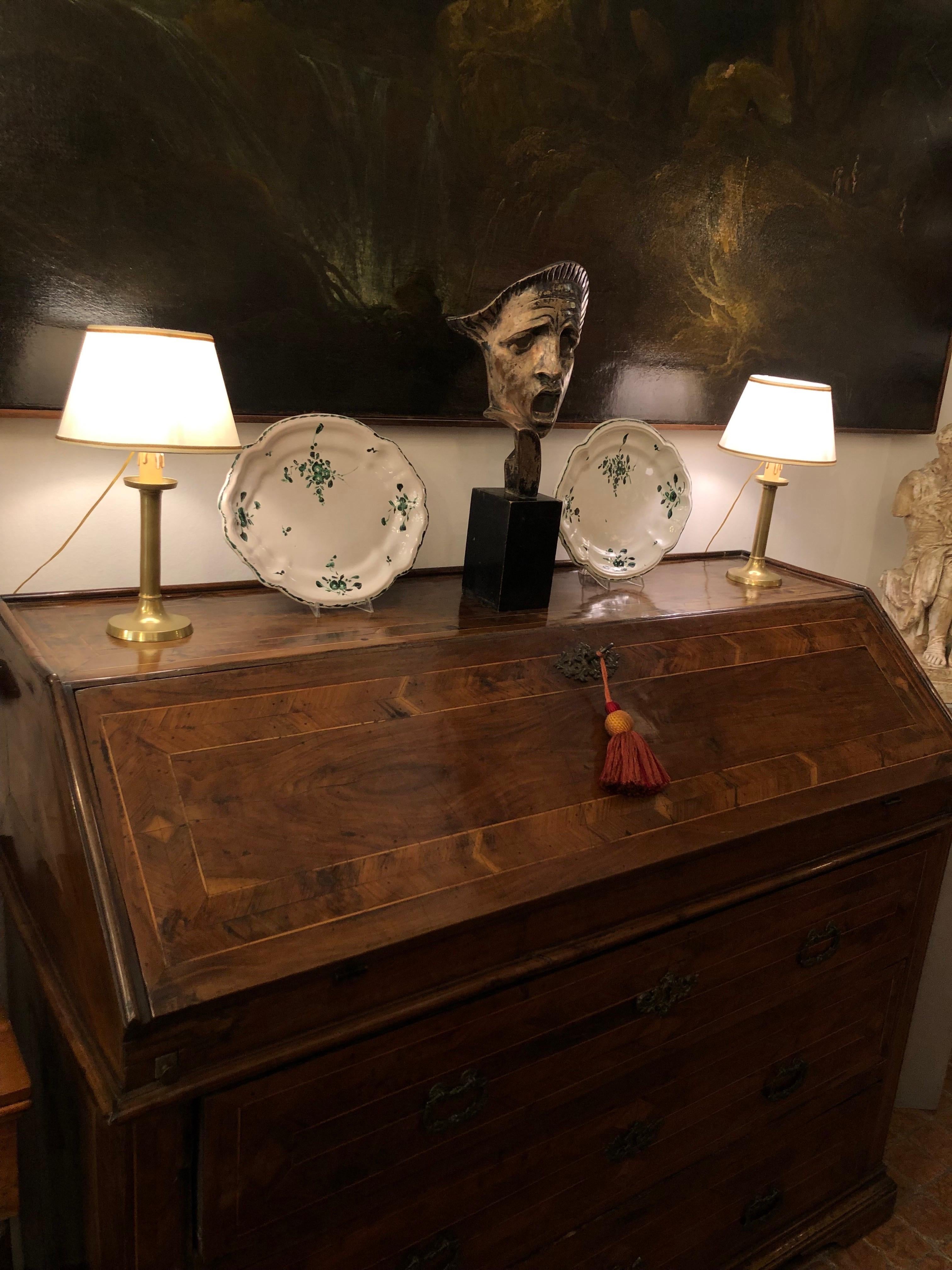 Lampade da Comodino da Portacandele Italiani in Ottone  XIX Secolo Set di Due in vendita 2