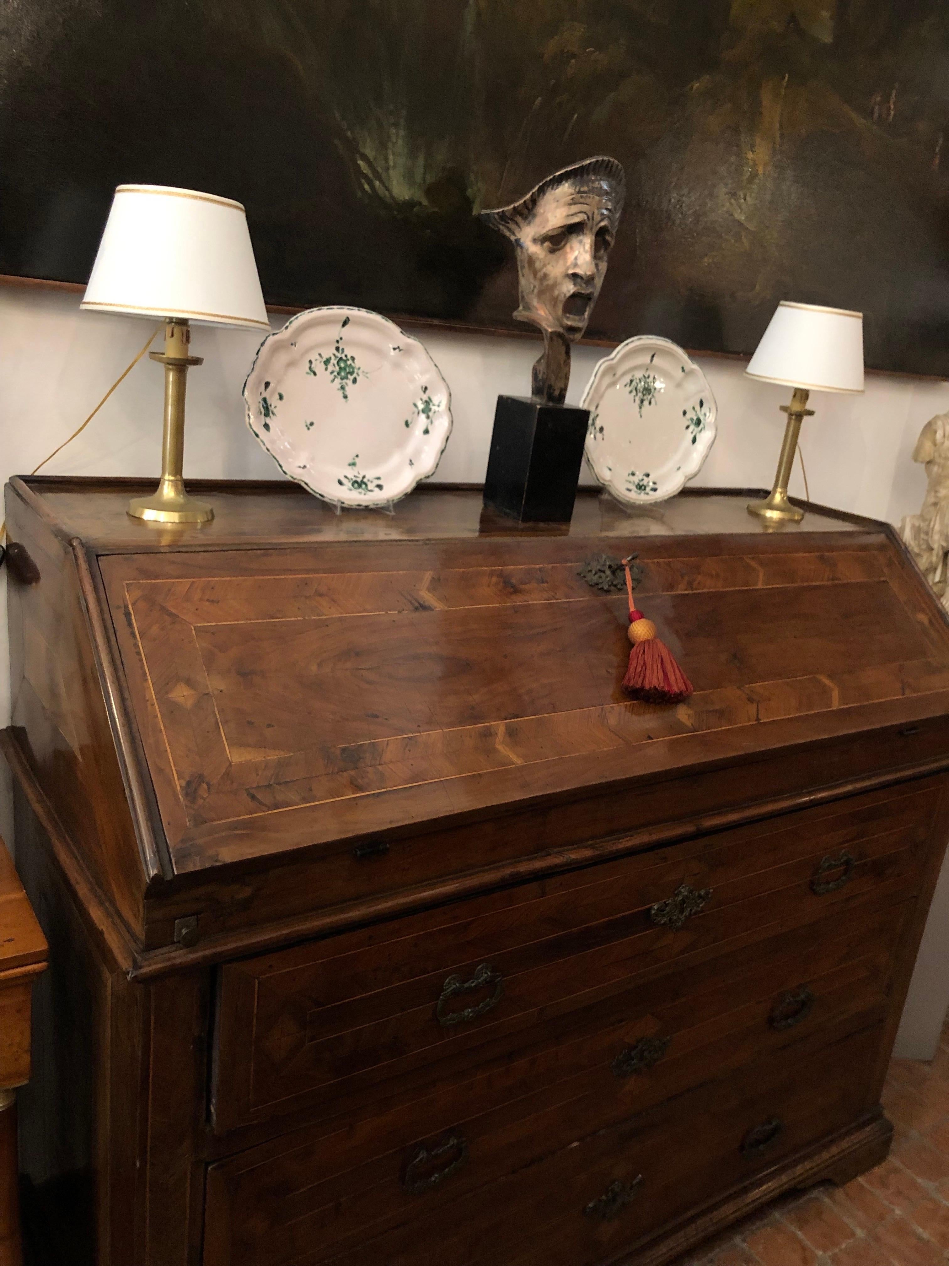 Lampade da Comodino da Portacandele Italiani in Ottone  XIX Secolo Set di Due in vendita 3