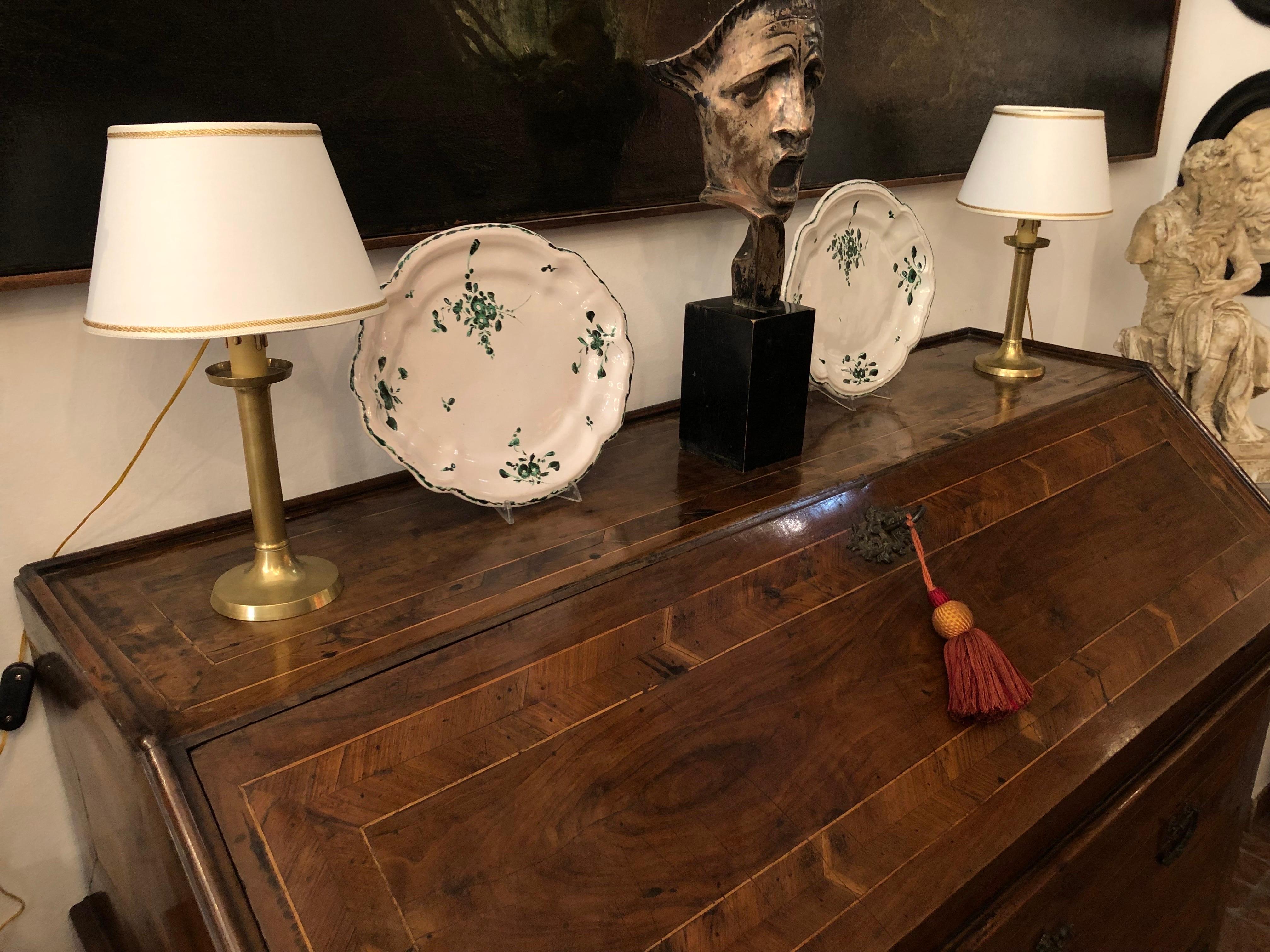 Lampade da Comodino da Portacandele Italiani in Ottone  XIX Secolo Set di Due in vendita 4