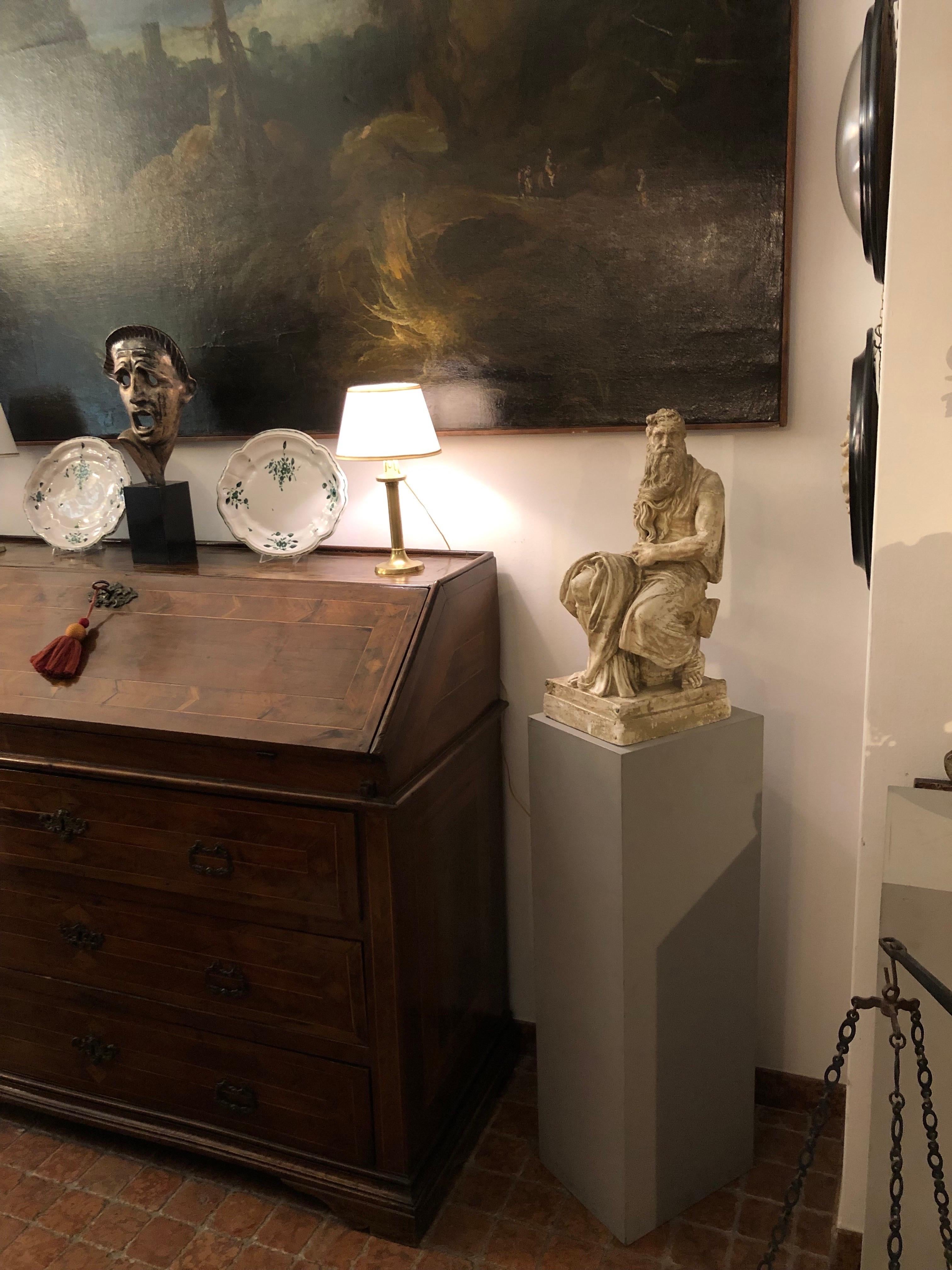 Scultura Italiana In Gesso Raffigurante Mosè Ispirata A Michelangelo Primi 1900 in vendita 5