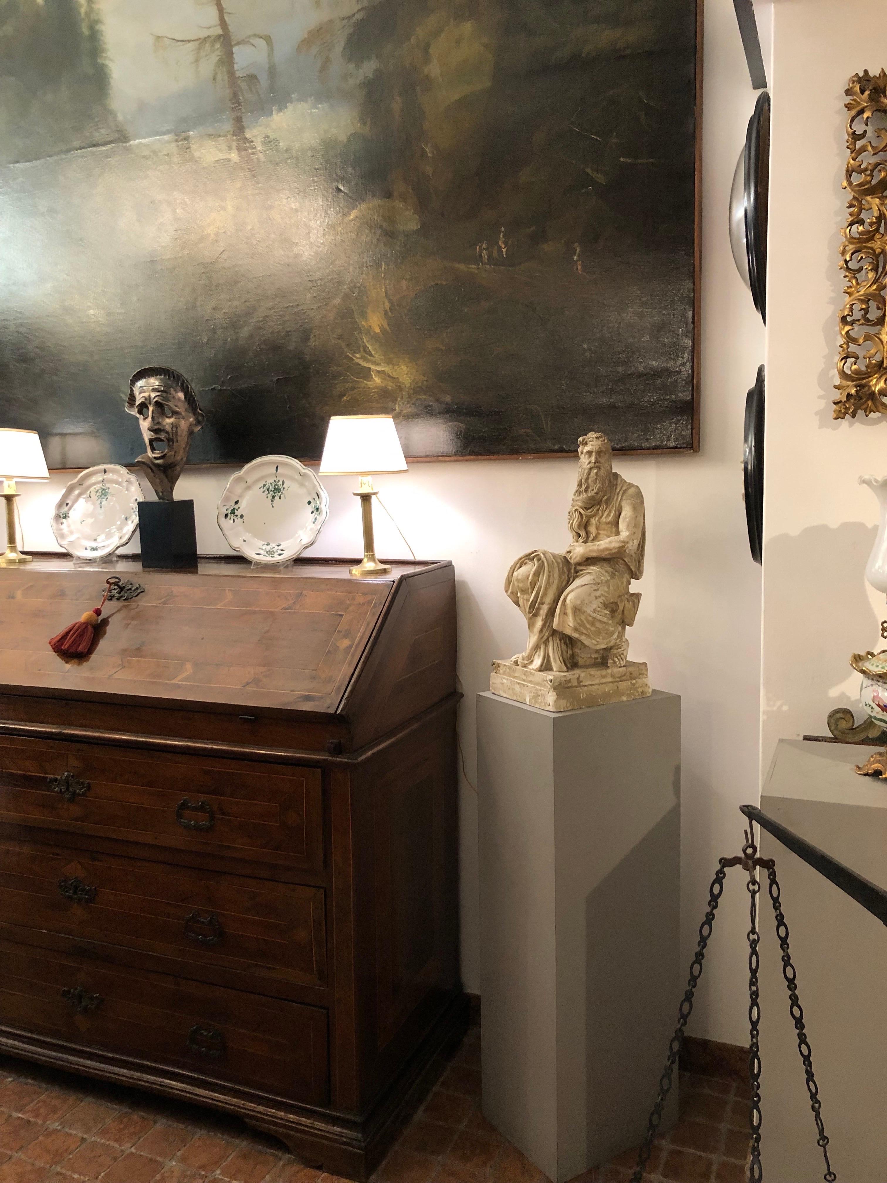 Scultura Italiana In Gesso Raffigurante Mosè Ispirata A Michelangelo Primi 1900 in vendita 6