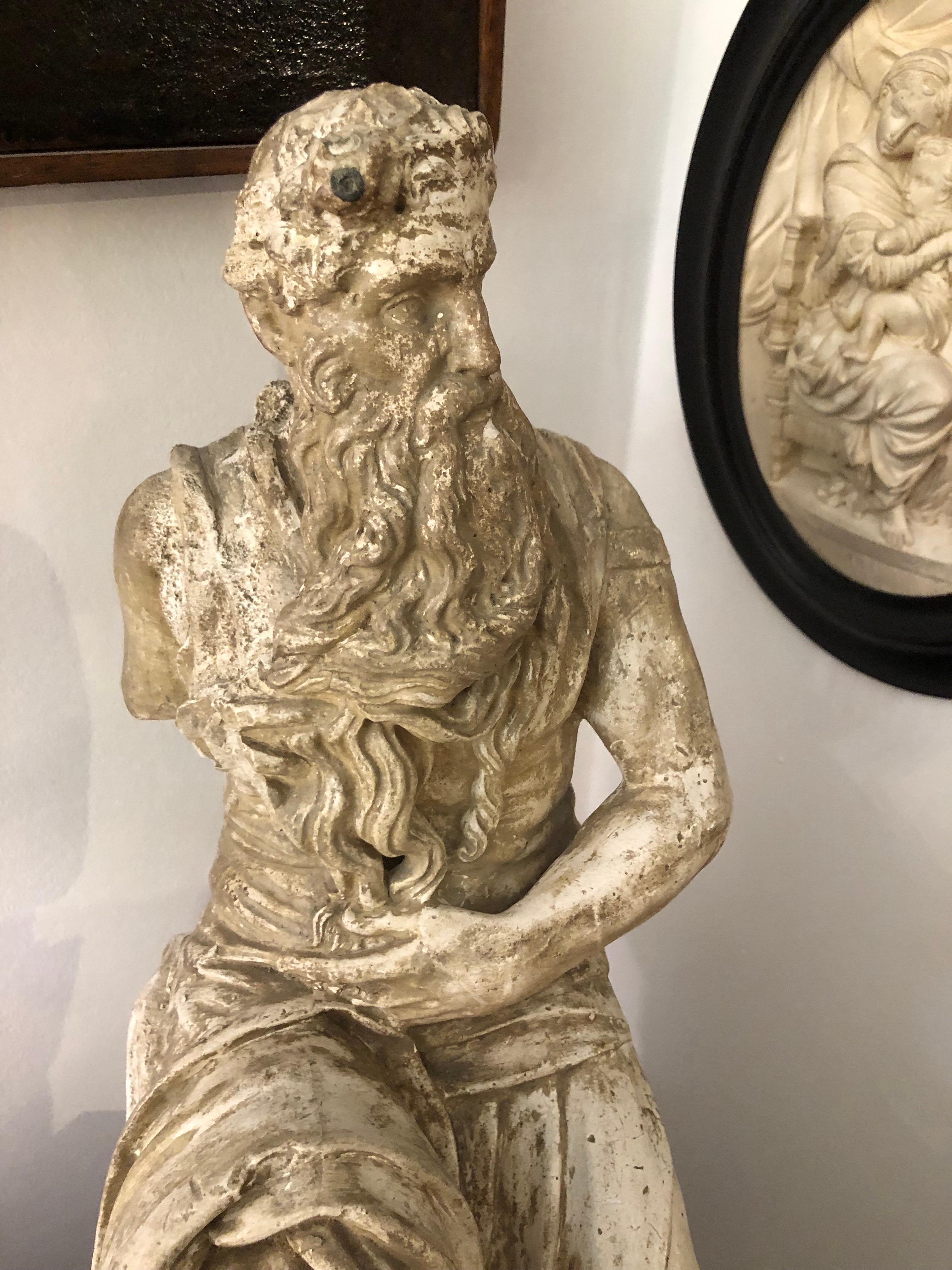 Scultura Italiana In Gesso Raffigurante Mosè Ispirata A Michelangelo Primi 1900 in vendita 11