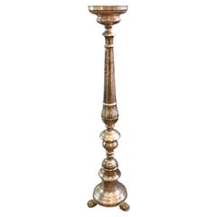 Lámpara de pie italiana con base de latón plateado, 1900