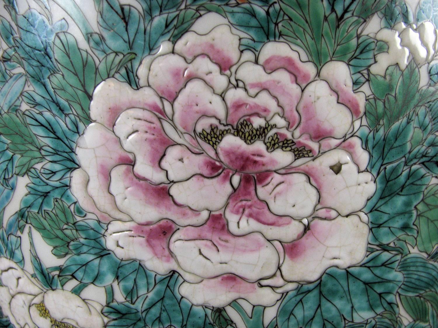 Pair of Large Japanese Porcelain Vases 19th Century Kutani Style (Handbemalt)