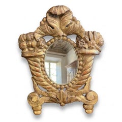 Cadres avec miroir en bois sculpté et doré, Cartaglorie italiennes, 1800