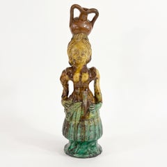 Tre Brocche Antropomorfe con Babbaluti in Terracotta Italiana, Seminara 1800