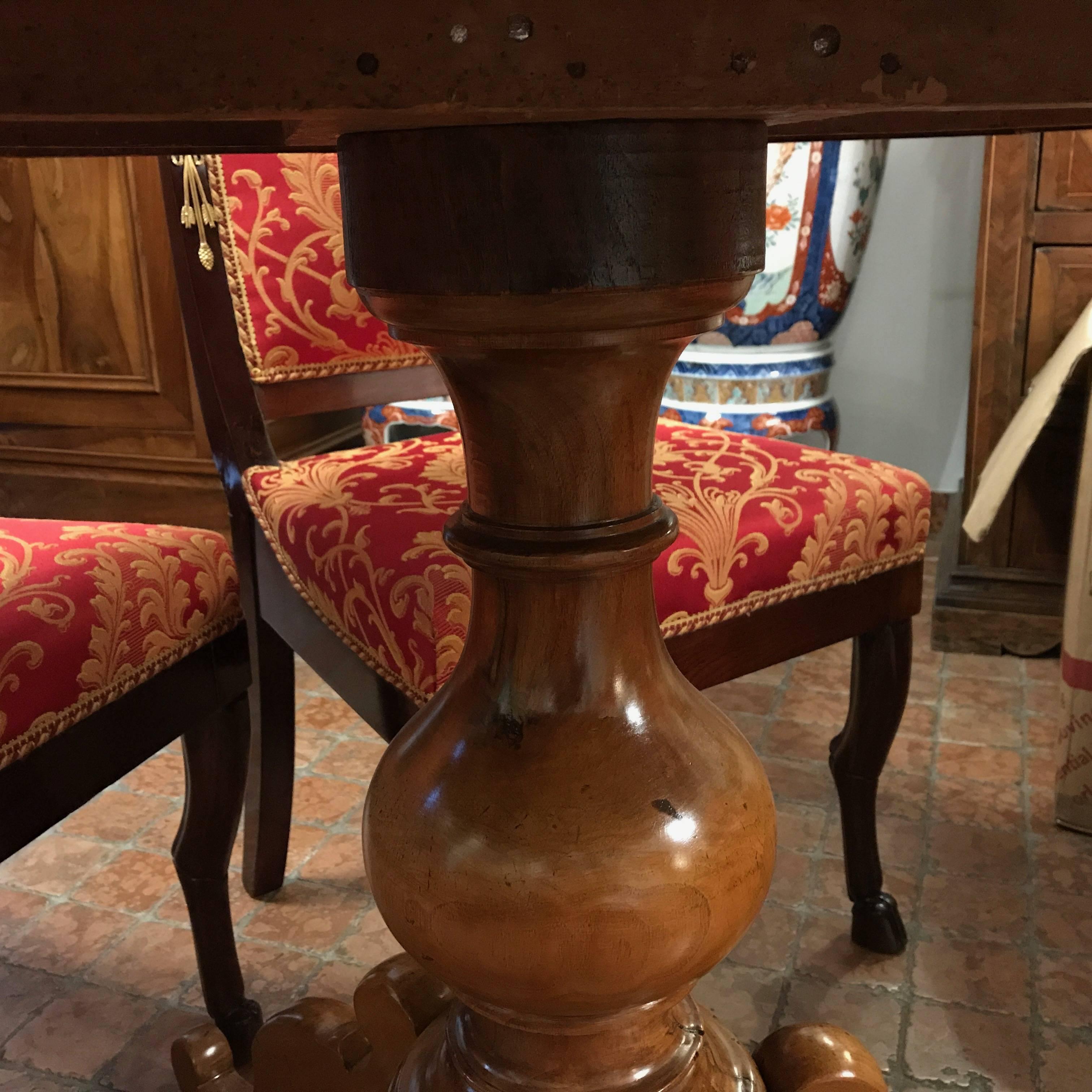 19th Century Italian Marquetry Center Circular  Table from Rolo  12