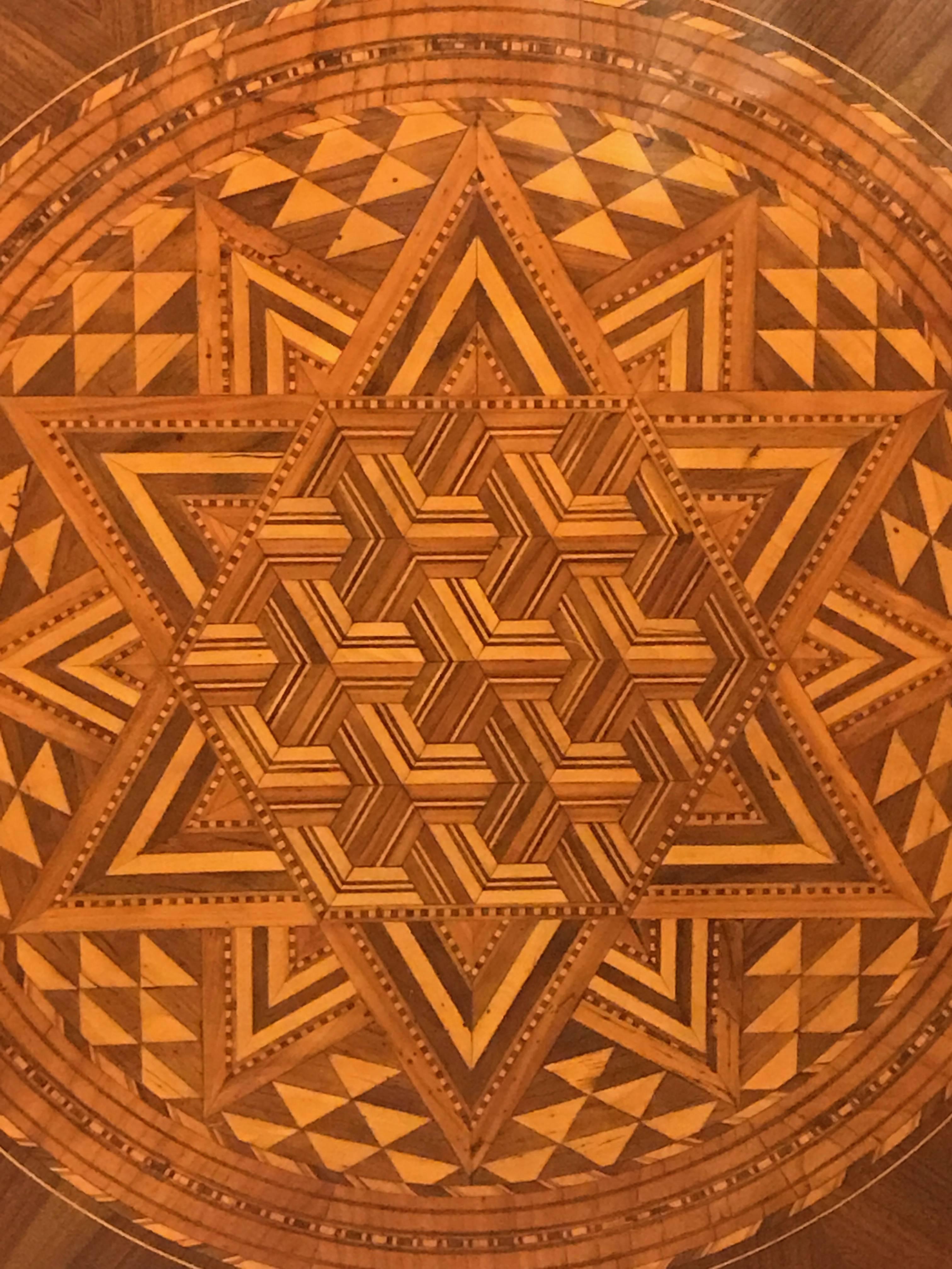 19th Century Italian Marquetry Center Circular  Table from Rolo  9