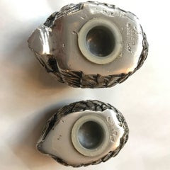 Gucci Vintage Salt and Pepper Shakers Gift Box Silver Plated Pewter Quails