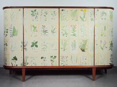 Mid-20th Century Nordens Flora Cabinet with C.A.M. Lindman Decorations