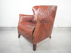 Late 20th Century Classic Brown Leather Quilted Club Chair