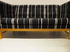 Mid-Century Danish Erik Jørgensen Two-Seat Striped Sofa