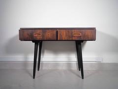 Mid-Century Rosewood Console Table with Two Drawers
