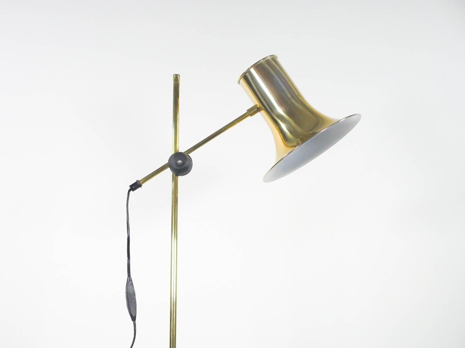 Mid-Century Modern Mid-Century Swedish Brass Floor Lamp by Hemi
