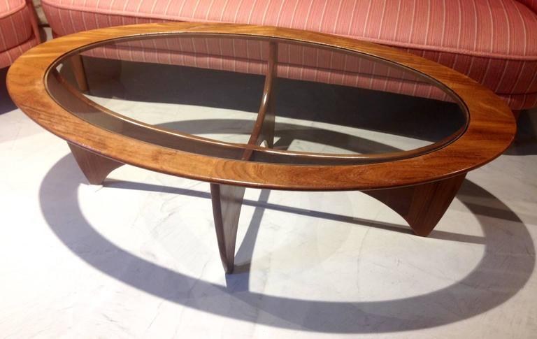 Oval Astro Teak Coffee Table with Glass Top by G-Plan at ...