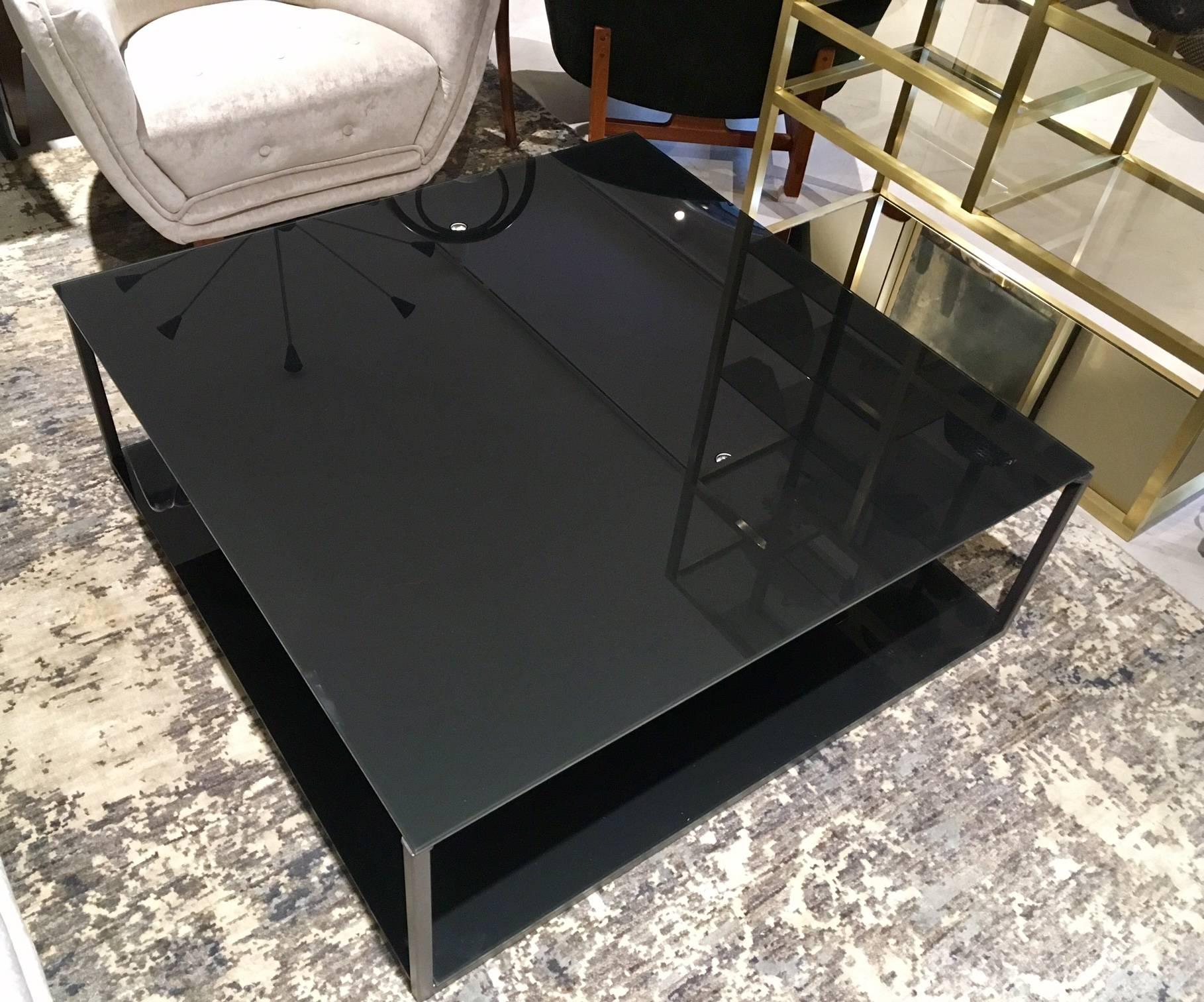 square metal frame coffee table
