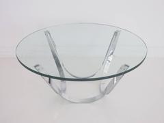 Chrome and Glass Coffee Table Produced by Tri-Mark Designs