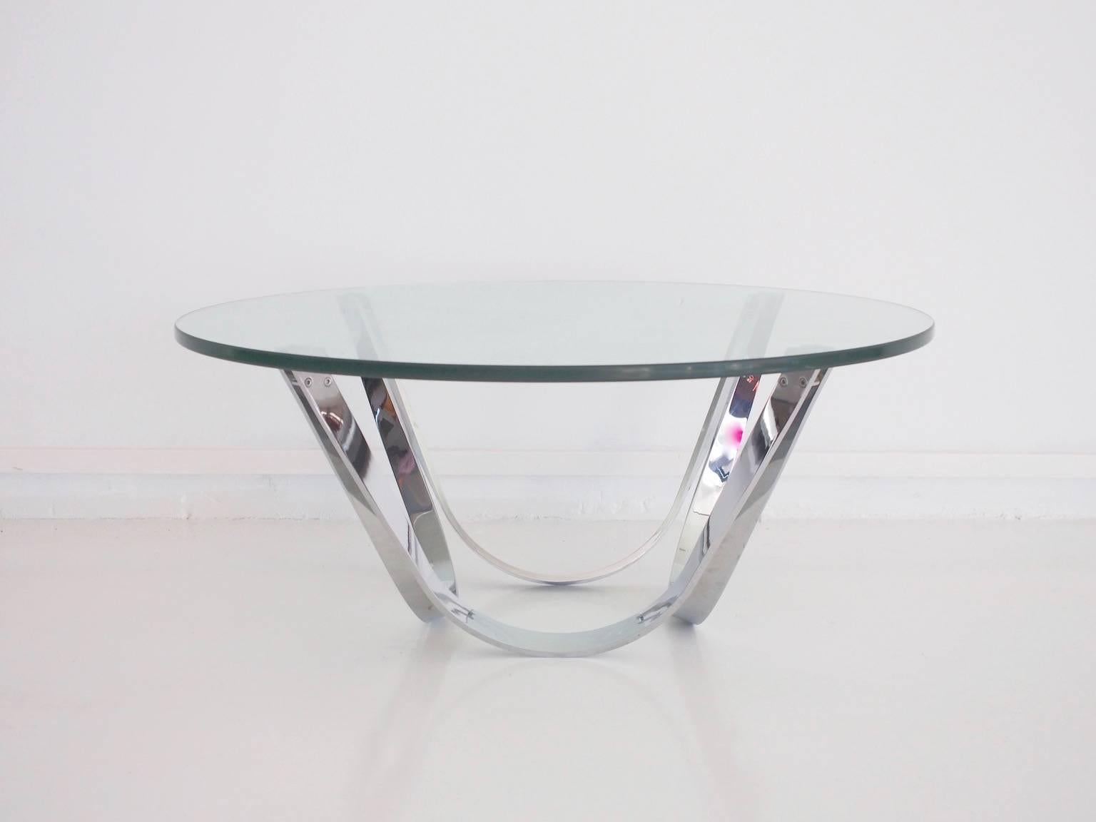 Chrome and Glass Coffee Table Produced by Tri-Mark Designs 2