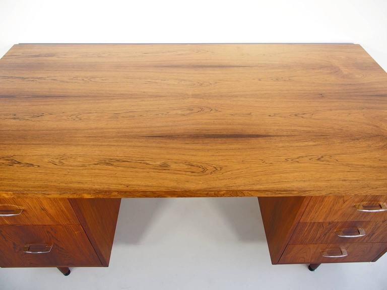 Danish MidCentury Rosewood Writing Desk with Five Drawers at 1stdibs