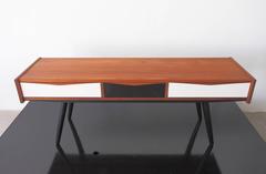 Low Teak Console with Black and White Drawers by Svend Erik Andersen