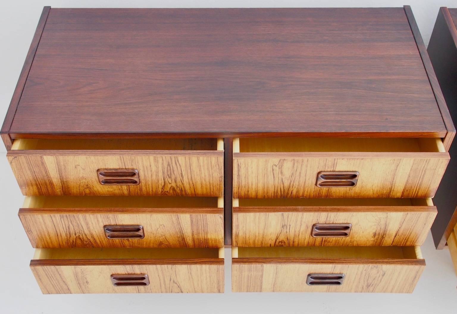Danish Pair of Mid-Century Modern Sideboards with Six Drawers