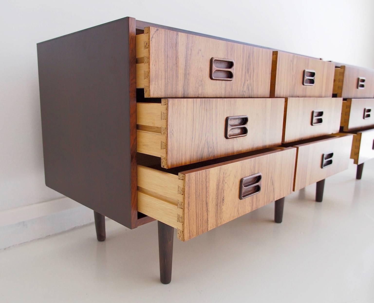 Pair of Mid-Century Modern Sideboards with Six Drawers In Good Condition In Madrid, ES