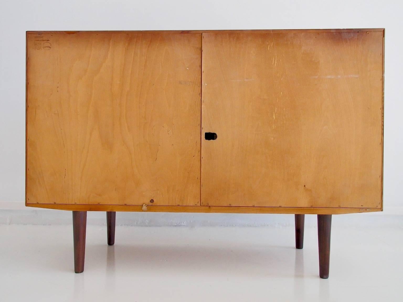 20th Century Aage Hundevad Sideboard with Sliding Doors and Interior Drawers