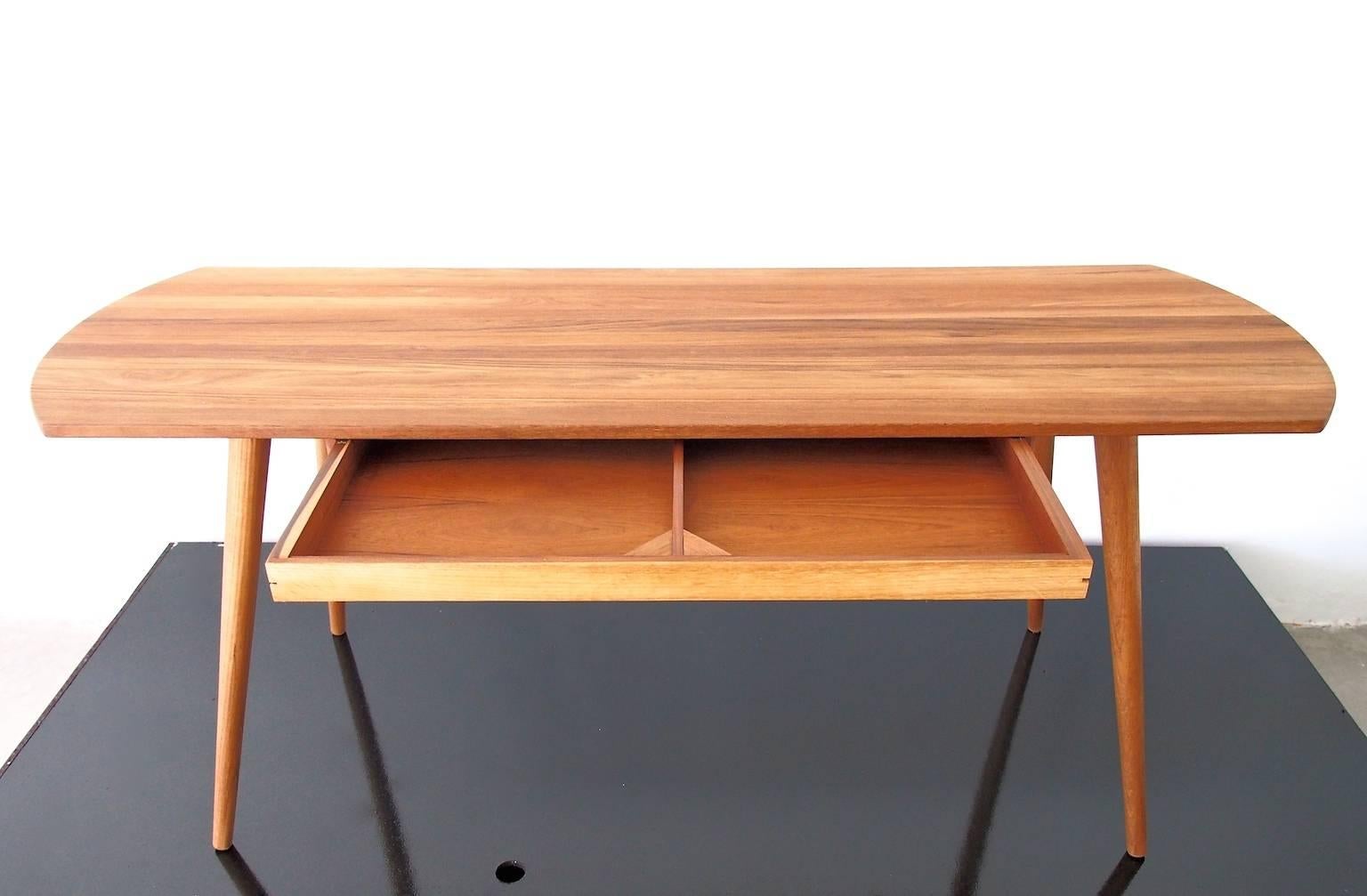Scandinavian Modern Minimal Style Teak Writing Desk by B. G. Design