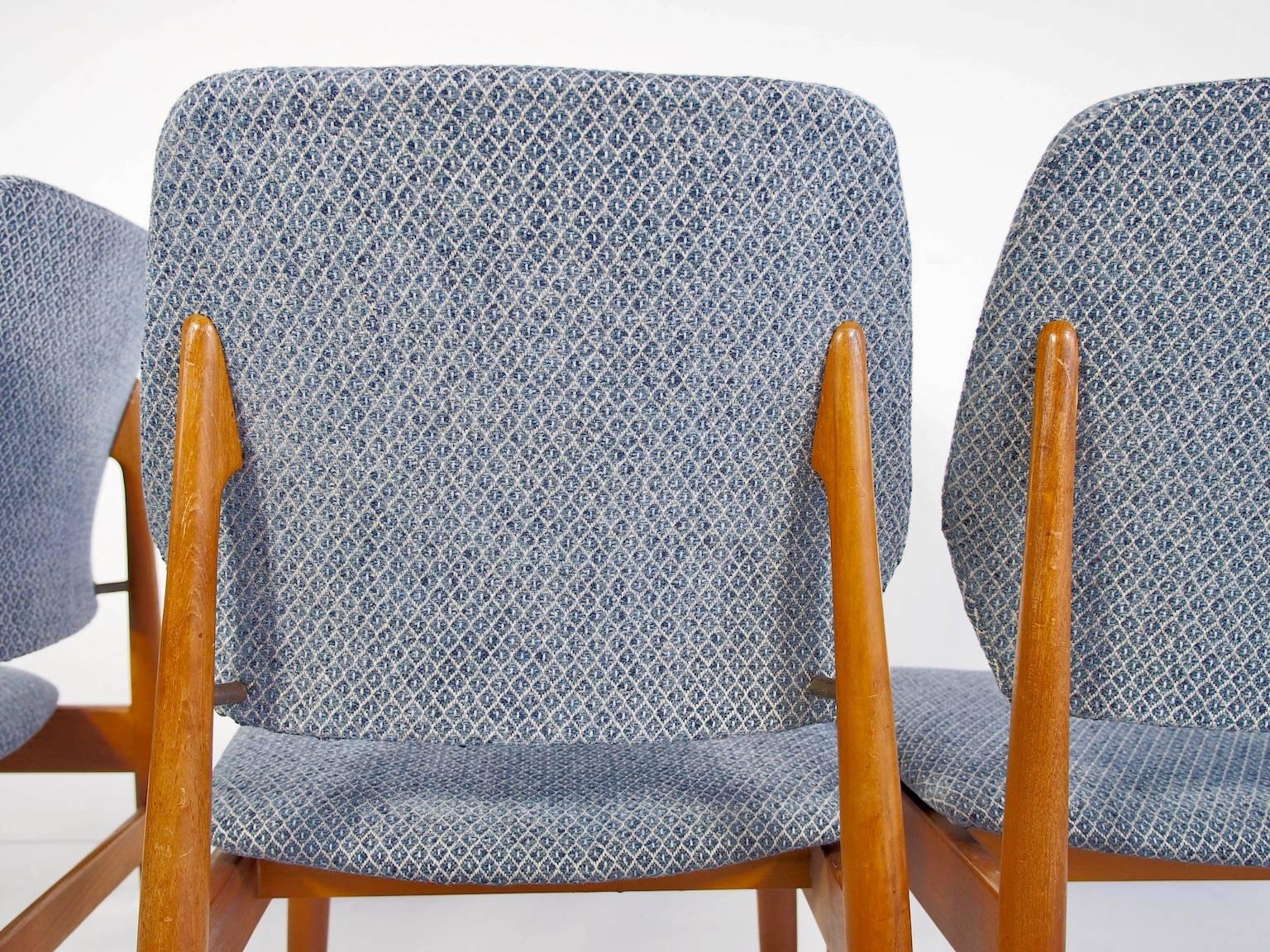 European Set of Six Mid-Century Modern Casala Chairs with Teak Frame