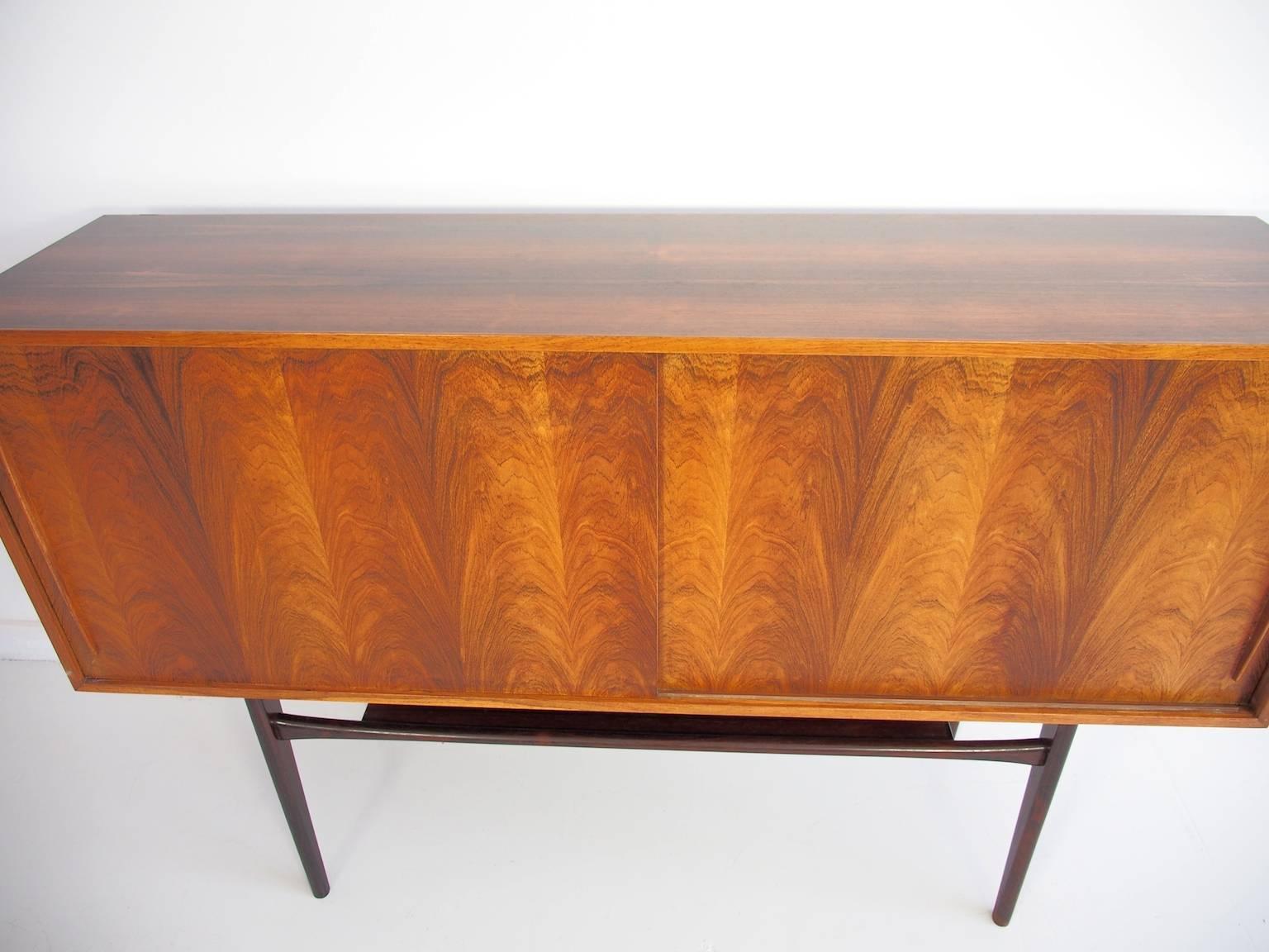 Danish Mid-20th Century Rosewood Sideboard with Sliding Doors