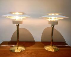 Pair of White Table Lamps, Model 2687, Light Studio by Horn