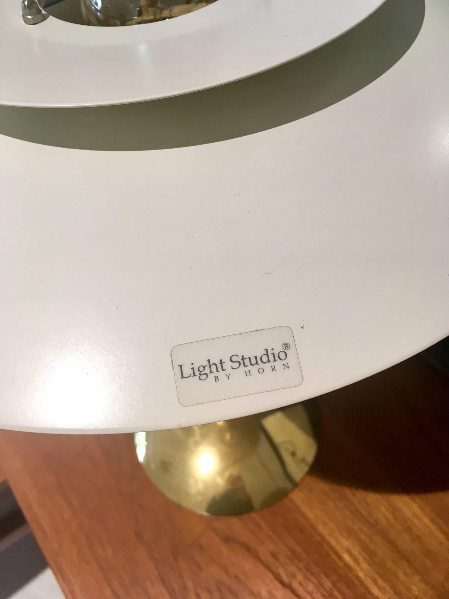 European Pair of White Table Lamps, Model 2687, Light Studio by Horn