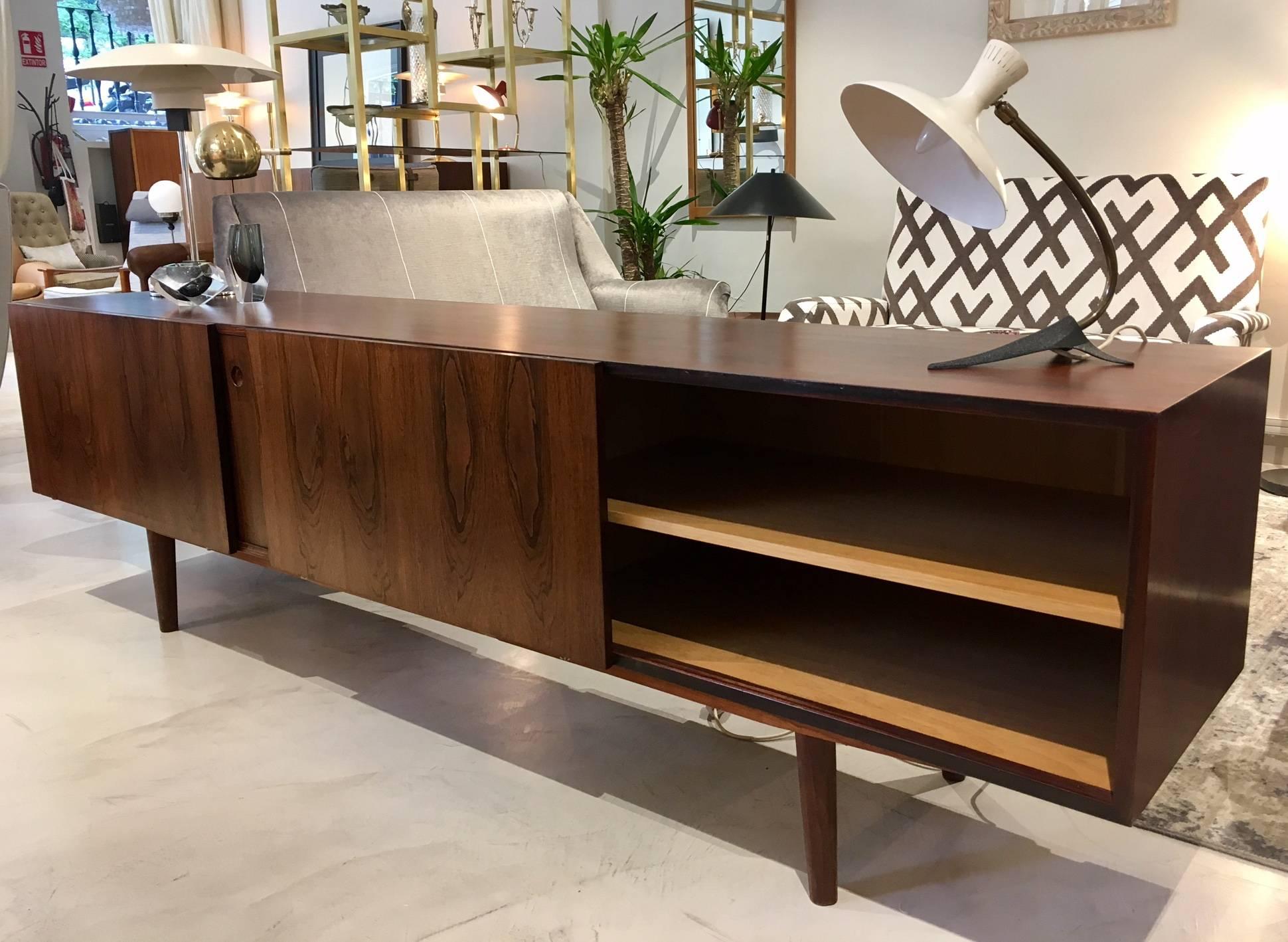 Scandinavian Modern Ib Kofod-Larsen Long Low Sideboard Manufacured by Faarup Mobelfabrik