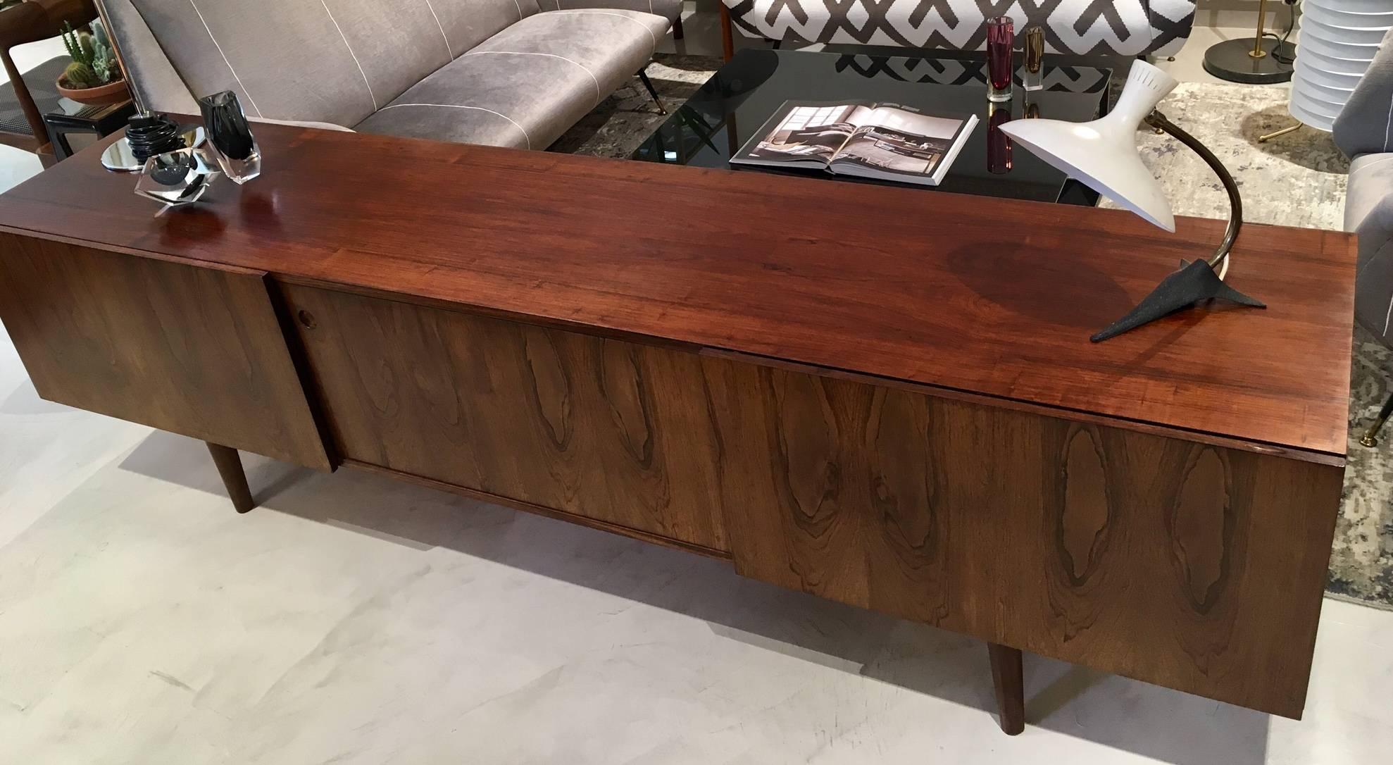 Rosewood Ib Kofod-Larsen Long Low Sideboard Manufacured by Faarup Mobelfabrik