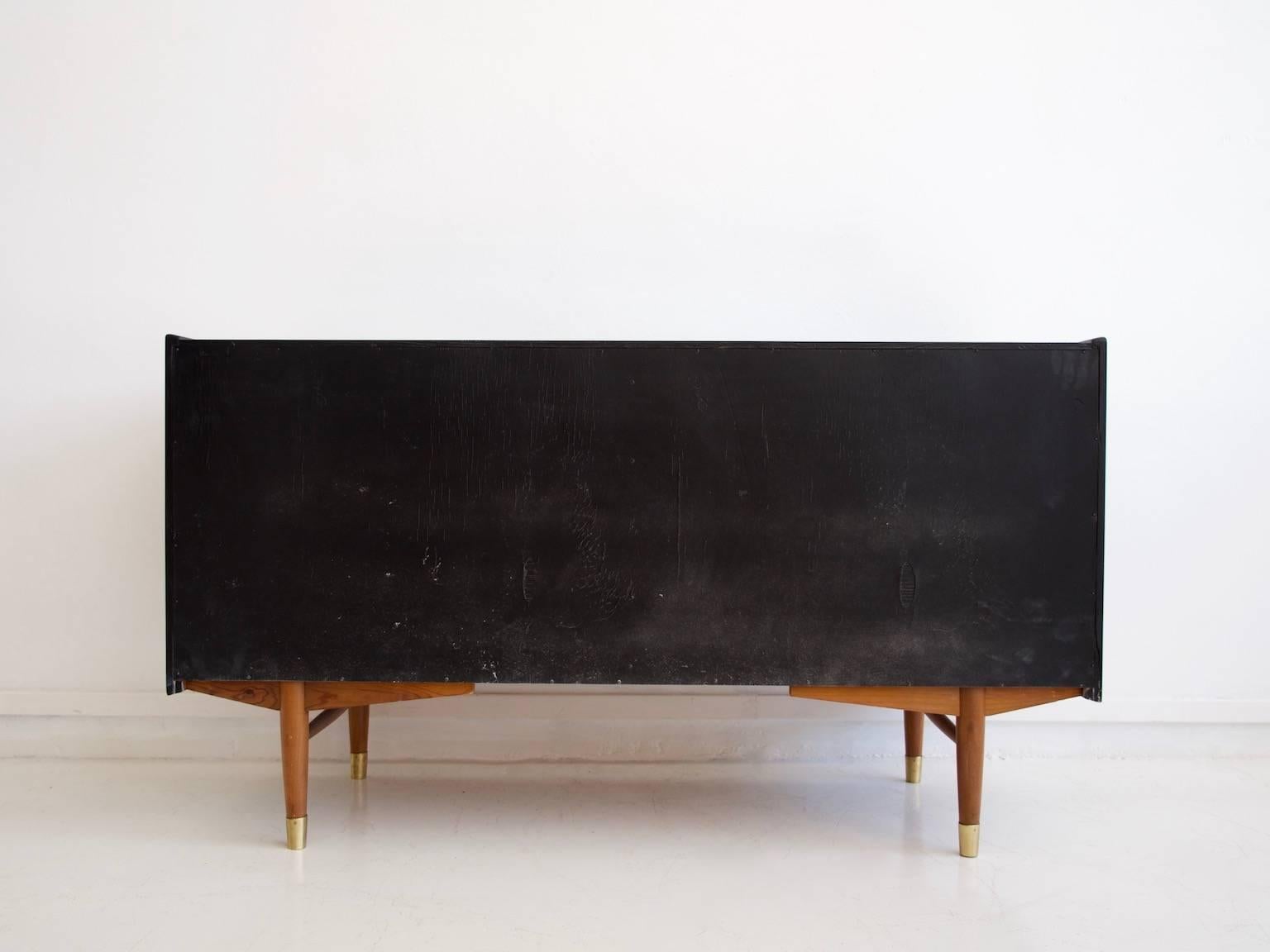 Swedish Hugo Troeds Teak and Black Laminate Sideboard, 1957