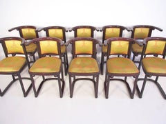 Ten Wittmann, Austria Fledermaus Dining Room Chairs Designed by Josef Hoffman
