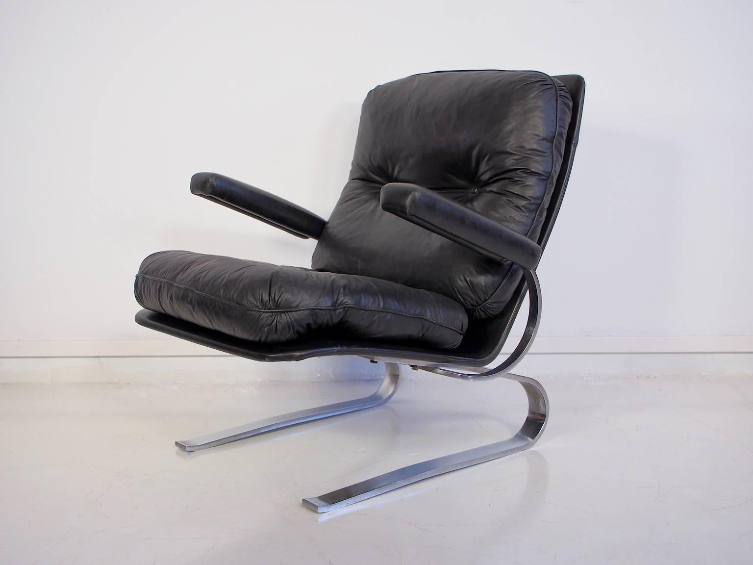 leather and chrome armchair