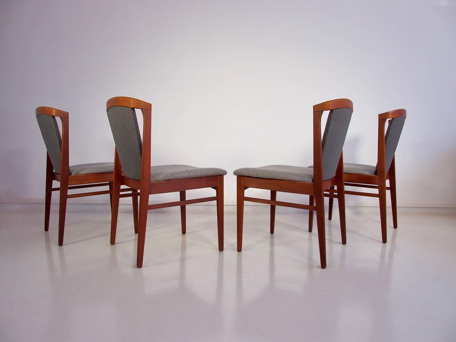 Mid-Century Modern Four Teak Dining Chairs Designed by Erik Buch for Christensens Mobelfabrik