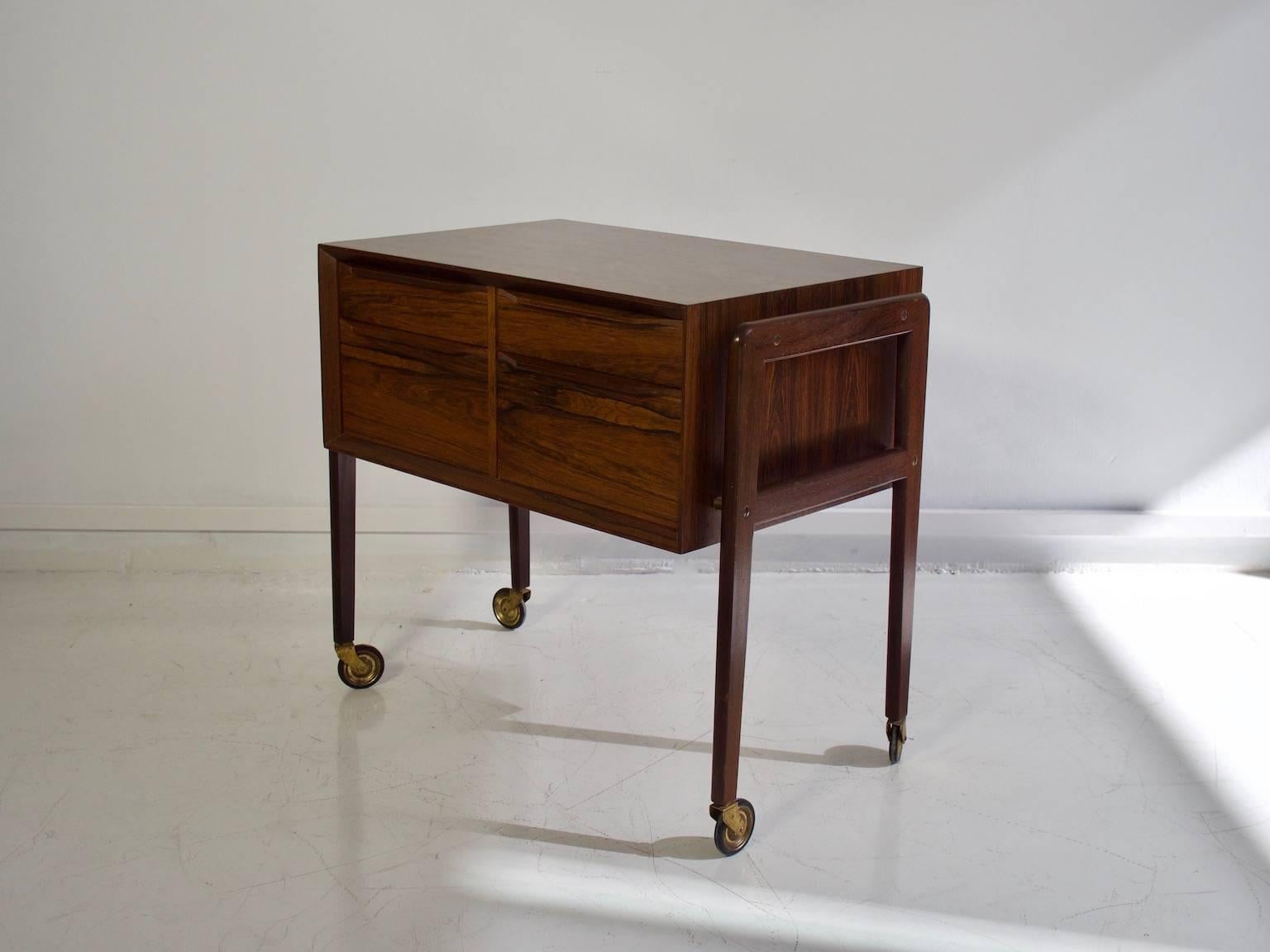 Mid-Century Modern Rosewood Commode with Pull-Out Drawers