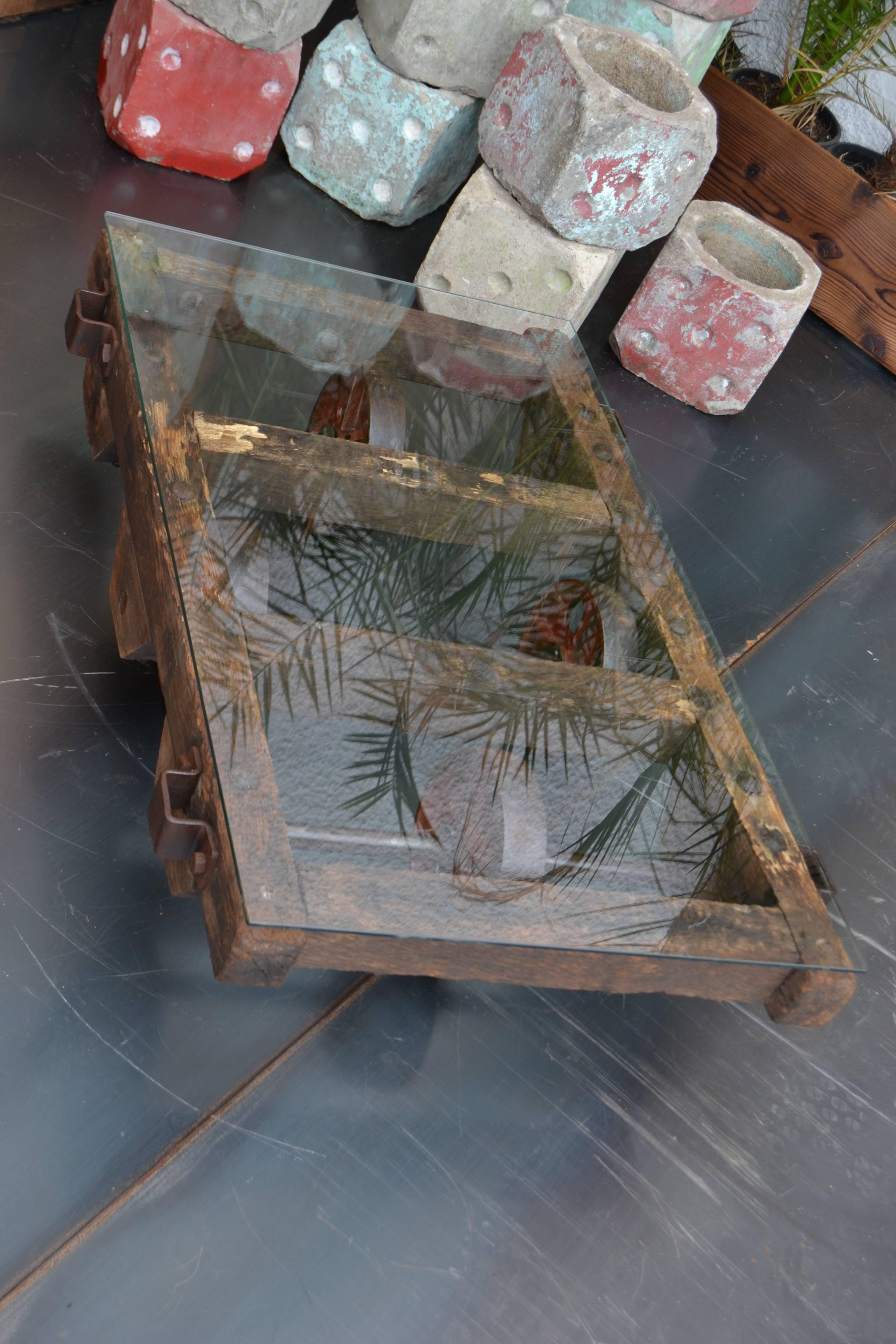 Coffee Table, Old Wagon of French Coal Mine 1