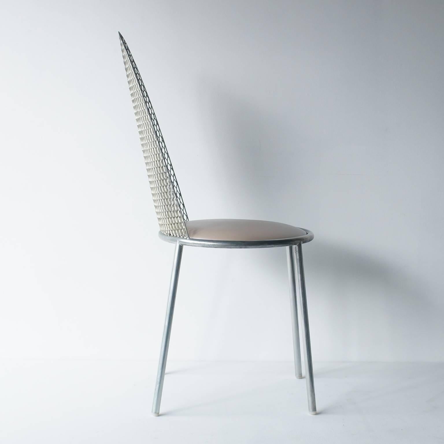 HAL2 chair by Shiro Kuramata for Cassina, Japan, IXC. This chair is made of expand metal as the same material as How High the Moon. Seat is vinyl.