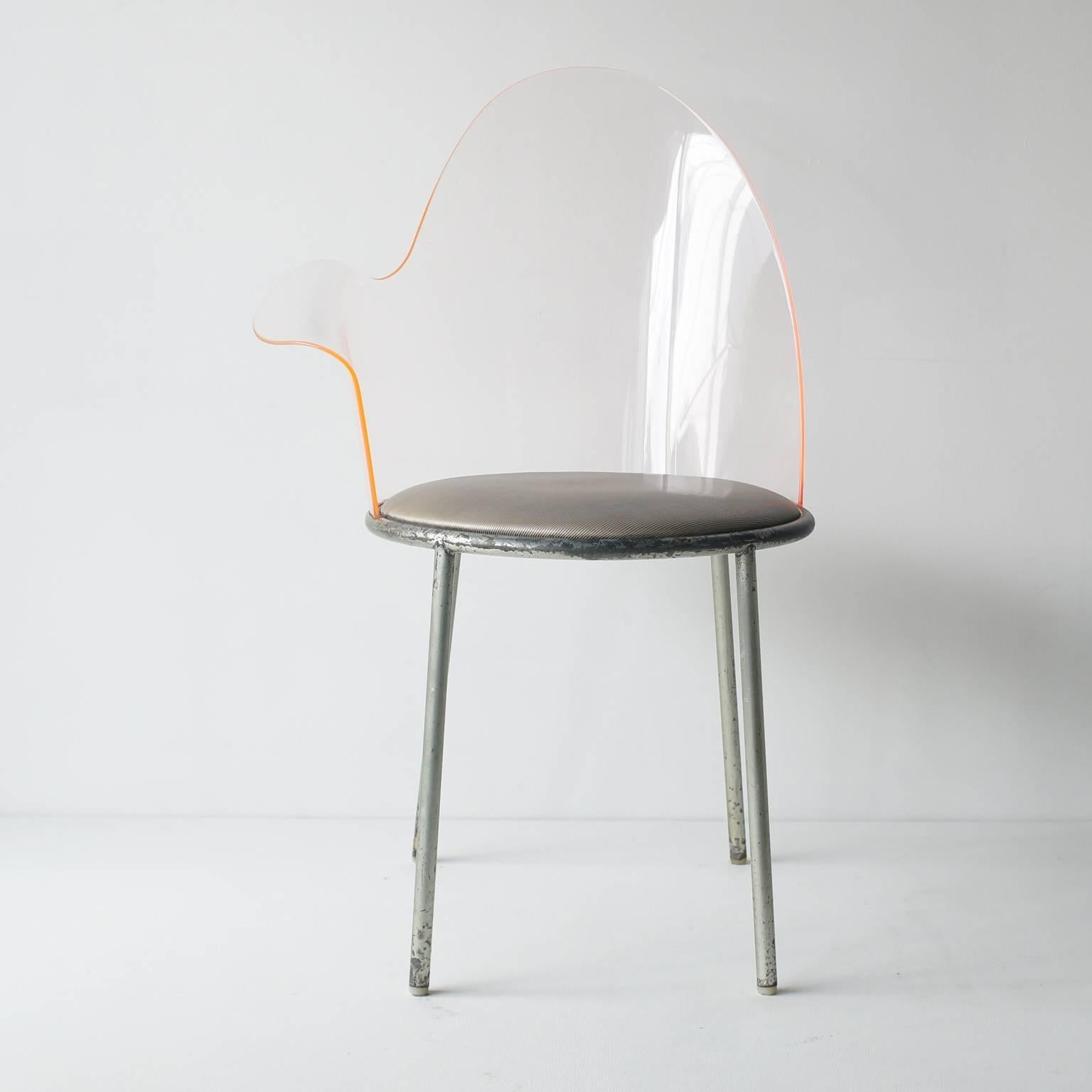 Japanese Acrylic Back Chair by Shiro Kuramata