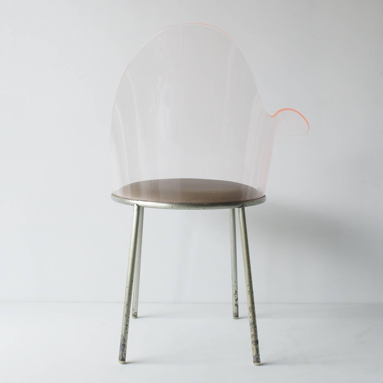 Painted Acrylic Back Chair by Shiro Kuramata