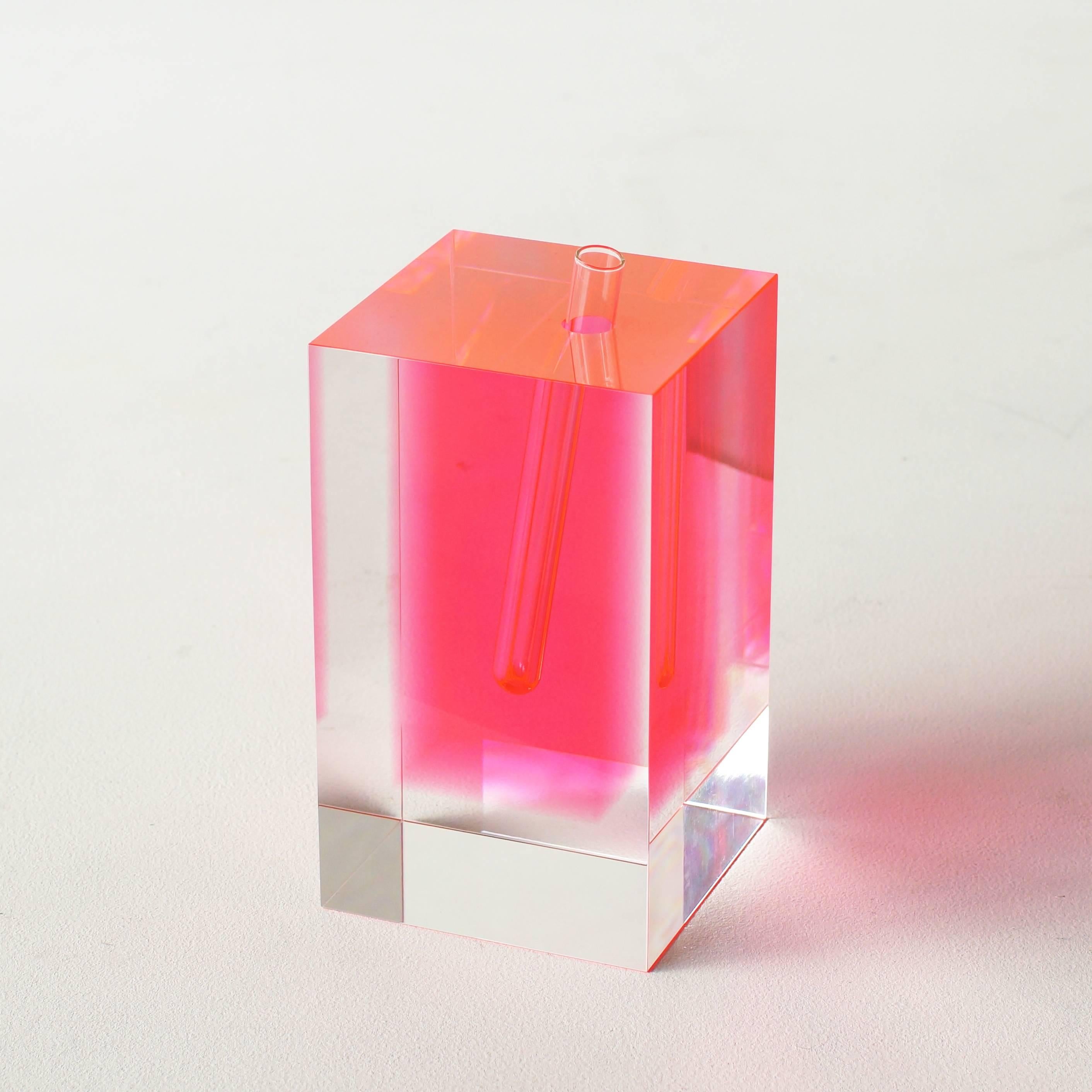 Post-Modern Shiro Kuramata Pink Vase Acrylic