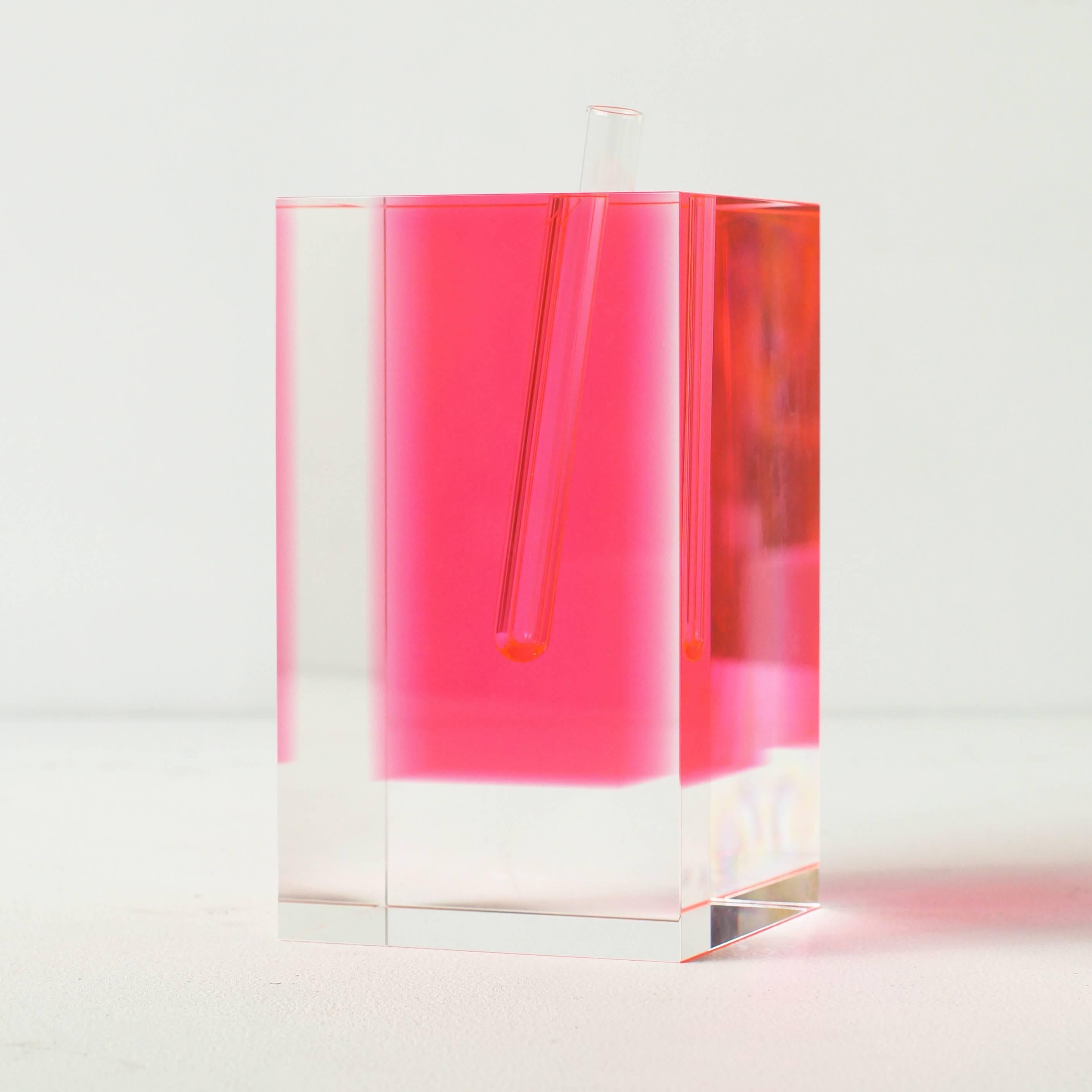 Shiro Kuramata Pink Vase Acrylic In Excellent Condition In Shibuya-ku, Tokyo