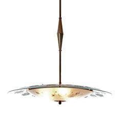 1940's three light brass & glass pendant attributed to Pietro Chiesa 5