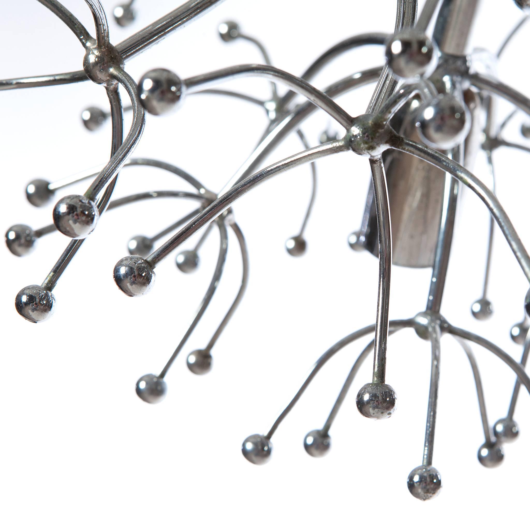 1960's six light sputnik Chandelier by Gaetano Sciolari In Excellent Condition For Sale In Schoorl, NL
