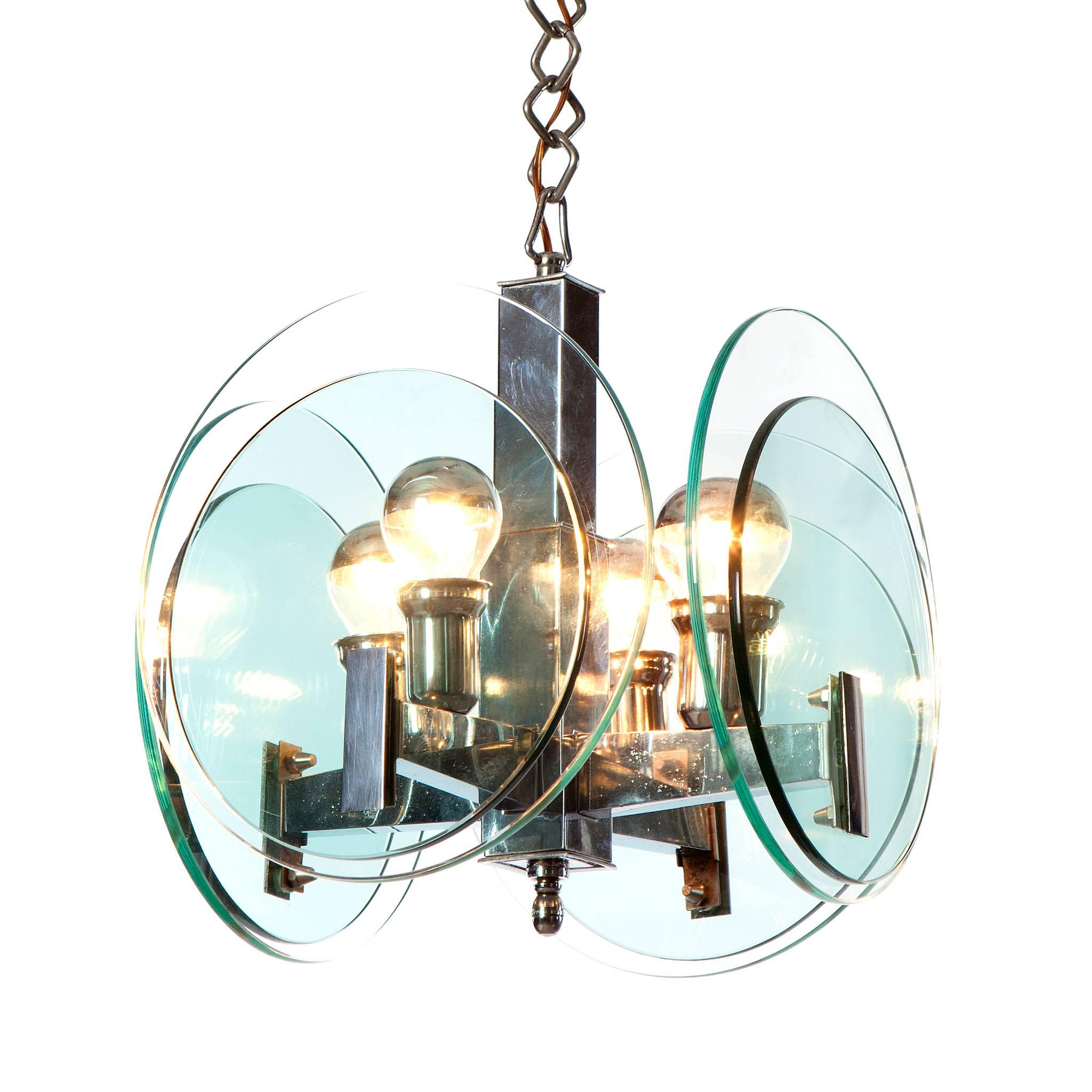 1960's four light Pendant Attributed to Veca  For Sale