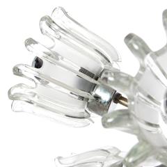 1960s Sputnik Chrome & Pressed glass Chandelier