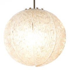 1950s one light brass 
glass pendant Light attributed to Emil Stejnar
